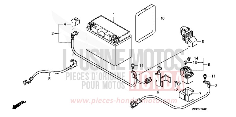 BATTERY for CB1100 ABS GRAPHITE BLACK (NHB01) from 2013